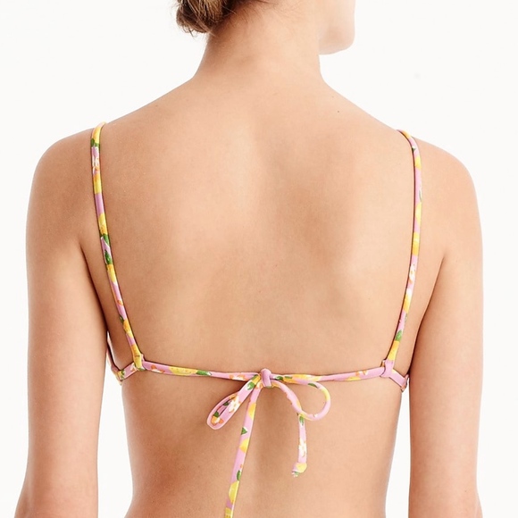 J Crew Lemon Print French Cross-Back Bikini Top - Picture 3 of 3